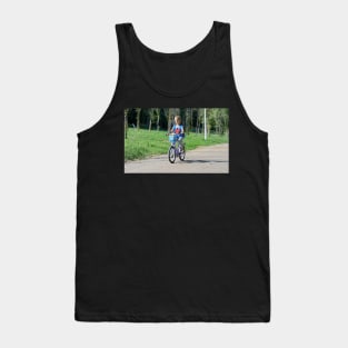 Child Little Girl Bicycling Tank Top